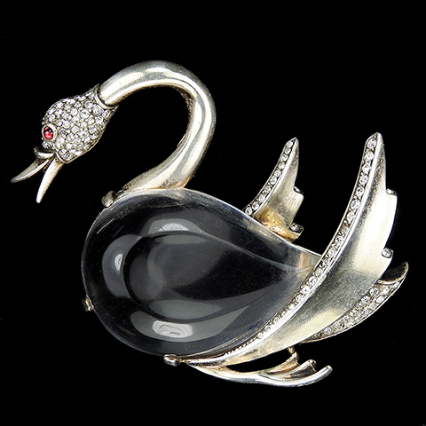 Trifari Sterling 'Alfred Philippe' Jelly Belly Swan Pin
