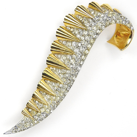 Boucher Gold and Pave Pyramids Swirl Pin