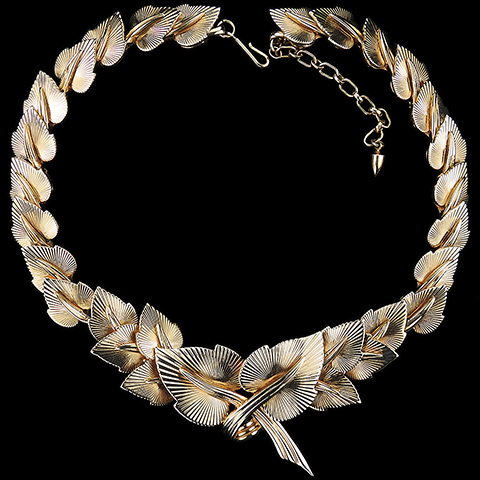 Boucher 'Golden Harvest' Gold Sunburst Leaves Choker Necklace