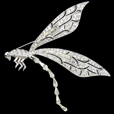 MB Boucher Pave and Baguettes Openwork Dragonfly Pin