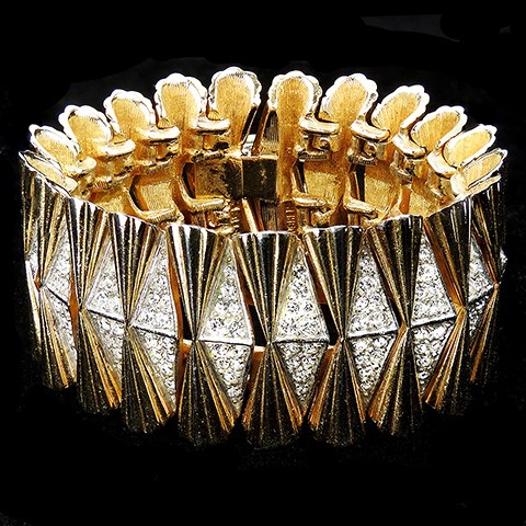 Boucher Gold and Pave Sunrays Bracelet