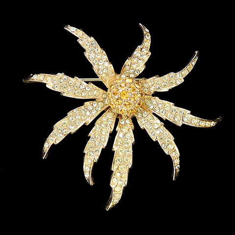Boucher Citrine and Peridot Star Flower Sunburst Pin
