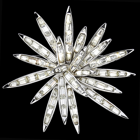 Boucher Diamante Baguettes Starburst Pin