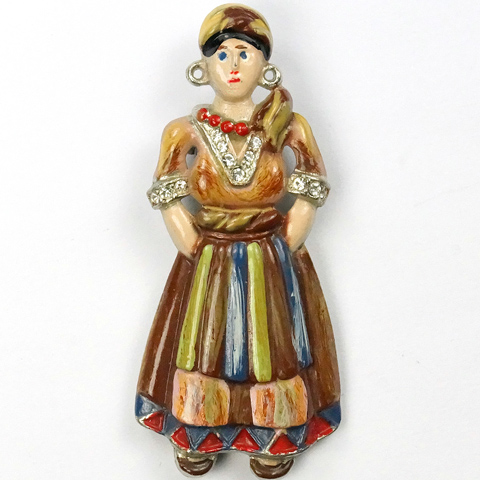 Coro Russian Peasant Girl Pin Clip