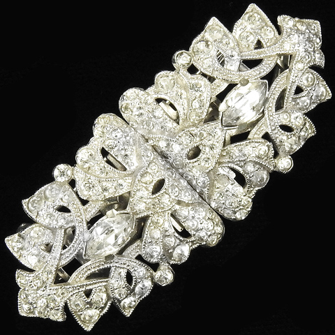 Coro Pave and Navettes Deco Diamante Dress Clip Duette