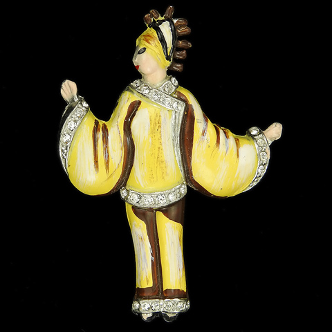Coro WW2 Patriotic Oriental Balinese Dancer Pin Clip