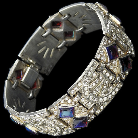 Fishel Nessler FN Co Pave Openwork and Square Cabochon Alexandrites Bracelet