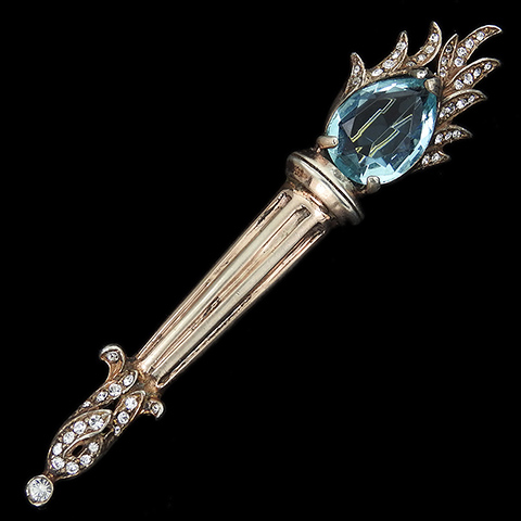 'William Weinstock' Sterling Flaming Aquamarine Torch Pin