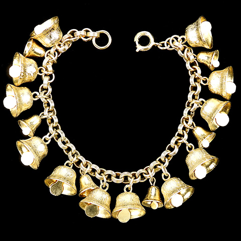 After Miriam Haskell Golden Pendant Ringing Bells Bracelet