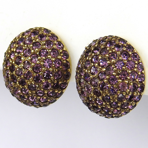 Jomaz Amethyst Globes Button Clip Earrings