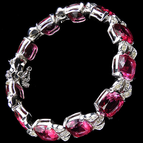 Jomaz Pave and Gallery Set Rubies Long Link Bracelet