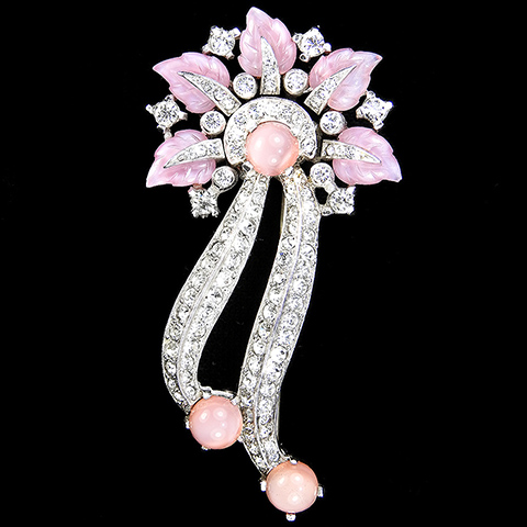 Mazer 'Le Printemps' Pave and Pink Moonstone Fruit Salads Flower Floral Spray Pin