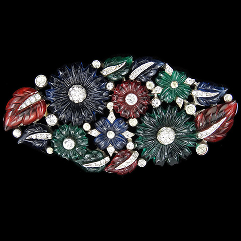 Mazer Pave and Tricolour Fruit Salads Flowers and Leaves Garland Pin