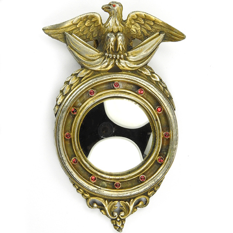 Gold Imperial Eagle Convex Regency Mirror Pin Clip