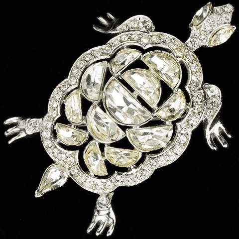 Trifari 'Alfred Philippe' 'Rue de la Paix' Diamond Demilune Turtle Pin