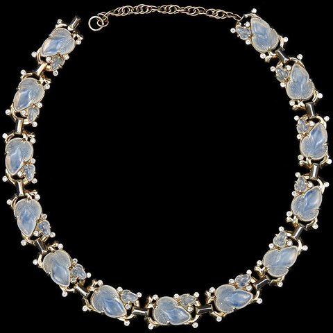 Trifari 'Alfred Philippe' 'Fragonard' Gold and Moonstone Fruit Salads Choker Necklace