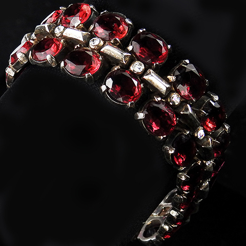 Trifari Sterling 'Alfred Philippe' Gold and Ruby Bracelet 