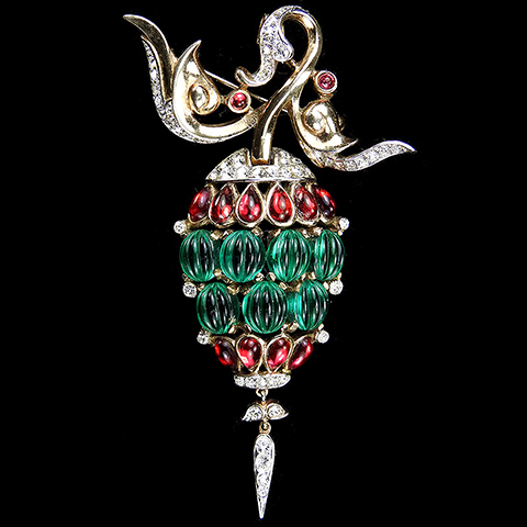 Trifari 'Alfred Philippe' Moghul Jewels 'Scheherazade' Wasp's Nest on Branch Pin or Pendant